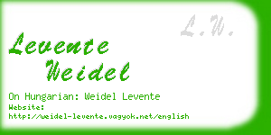levente weidel business card